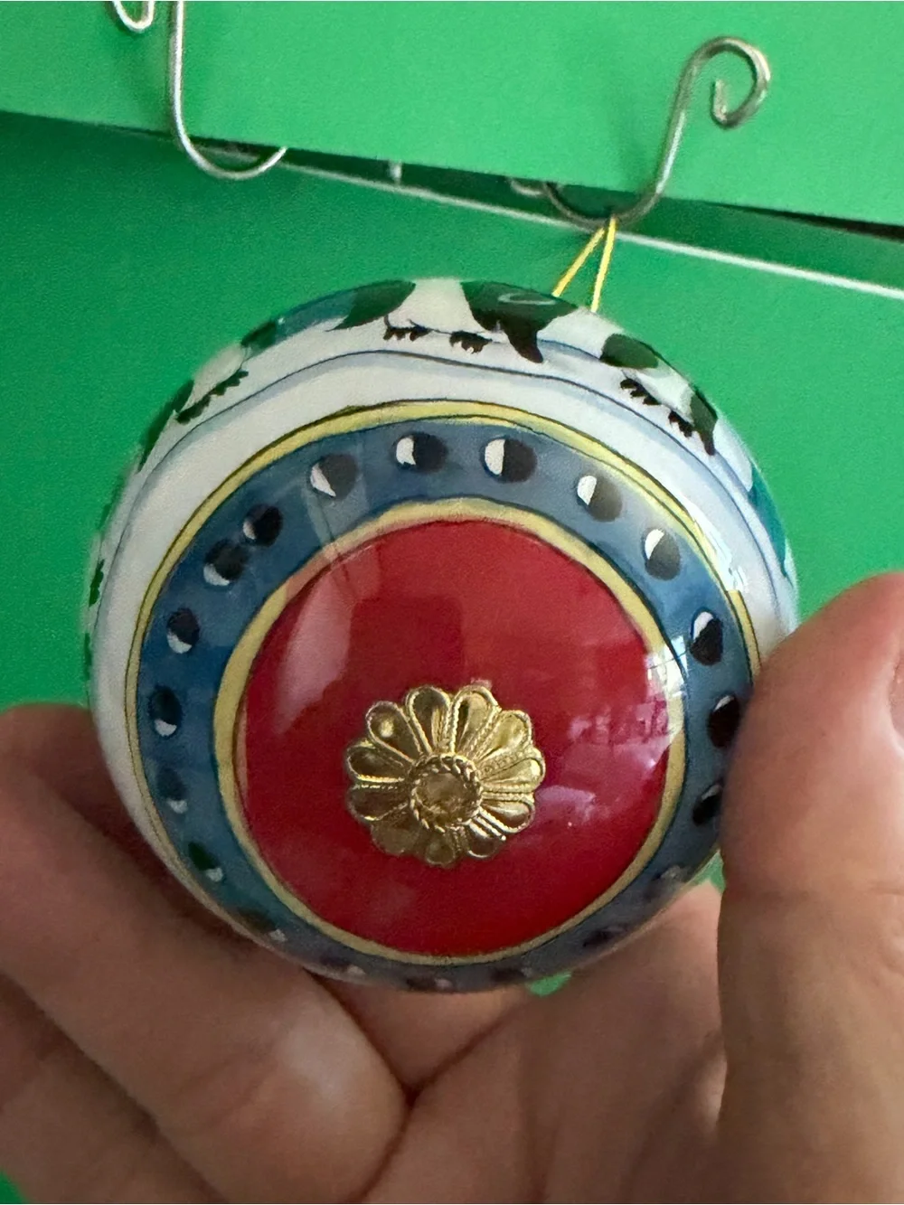 Pier 1 Li Bien Hand-Painted Holiday Ornament Set 4